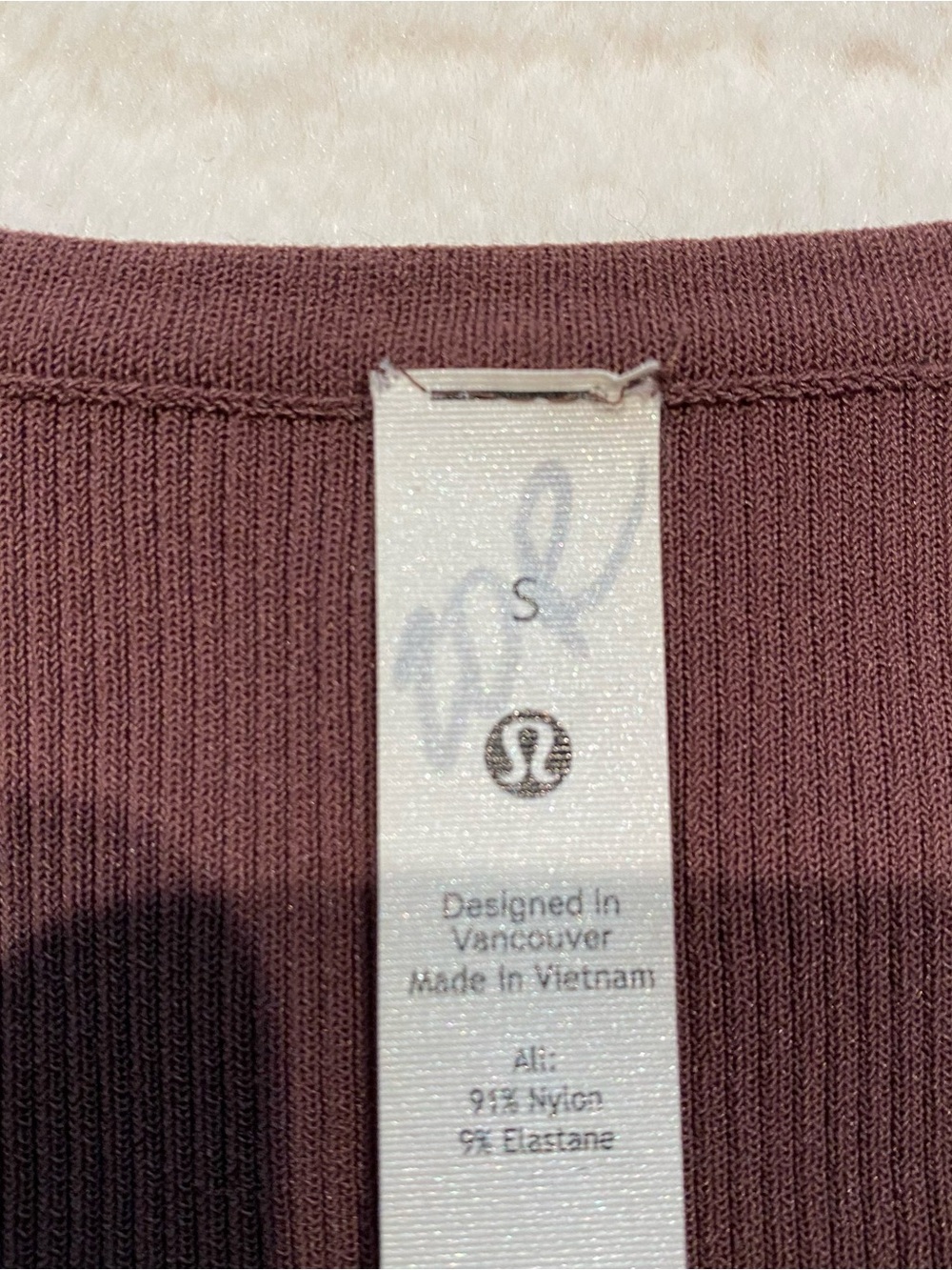 (S) Lululemon Tight-Fit Long-Sleeve Knit Bodysuit Java Brown Small Ribbed Rib - Picture 10 of 15